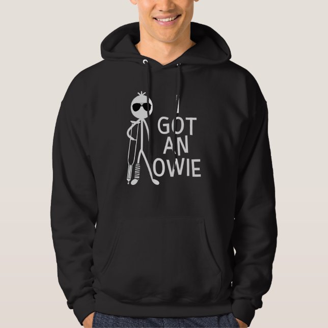 Jag Har An Owie Broken Bones Foot Disjury Recover Hoodie (Framsida)