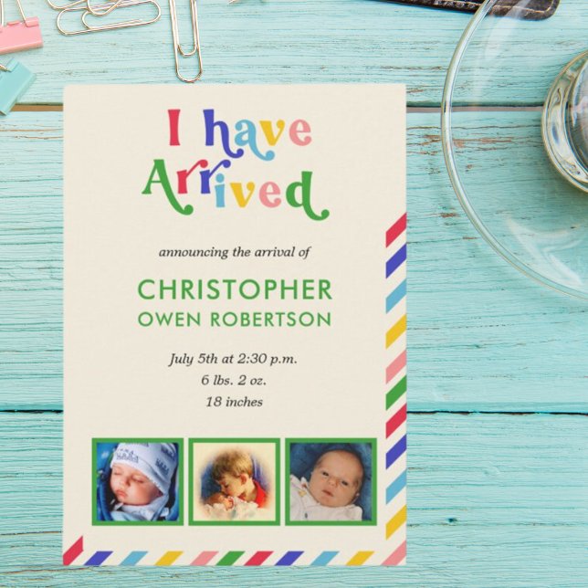 Jag har anlänt Photo-Namn vilken Baby som helst Meddelande (Skapare uppladdad)