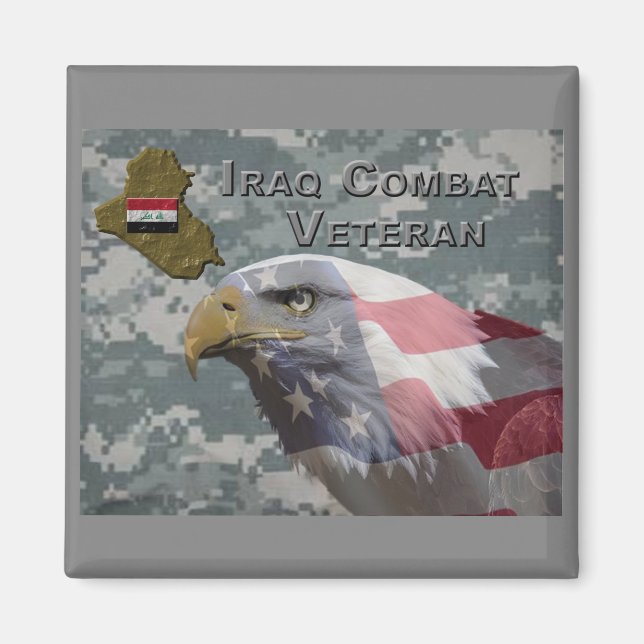 Jag har arbetat - Irag Combat Veteran Magnet (Framsidan)