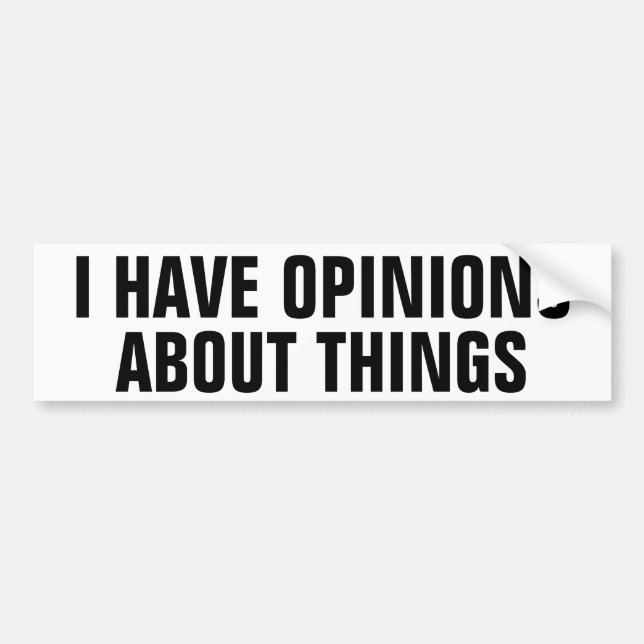 Jag har åsikter om sakbildekal bildekal (Framsidan)