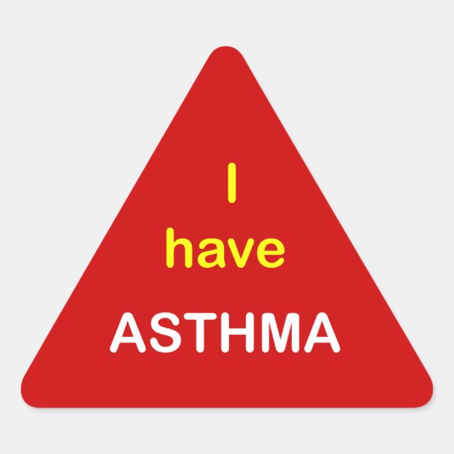 Jag har ASTHMA. Triangelformat Klistermärke (Framsida)