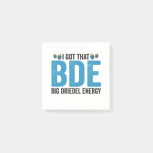 Jag Har att Big Dreidel Energy Funny Jewish Helgda Post-it Block