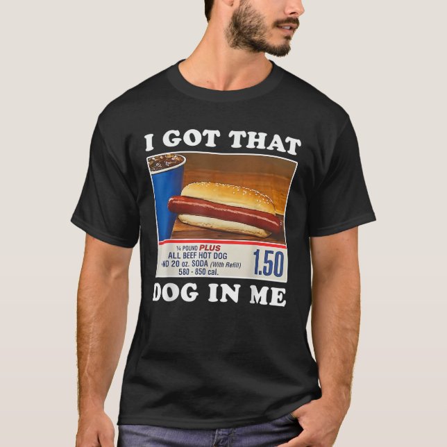 Jag Har att Hund i mig är en lättfunny HotDog-kvin T Shirt (Framsida)