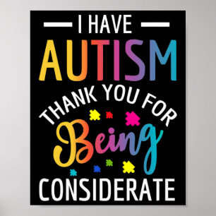 Jag har Autism Autism För barn Poster