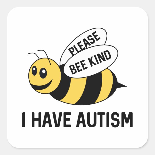 Jag har Autism Fyrkantigt Klistermärke (Framsida)