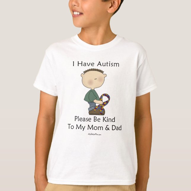 Jag har Autism (pojken) Tee Shirt (Framsida)