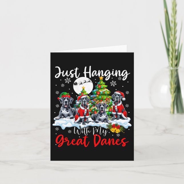 Jag har bara bytt med min Great dane Julafton tre  Kort (Framsida)