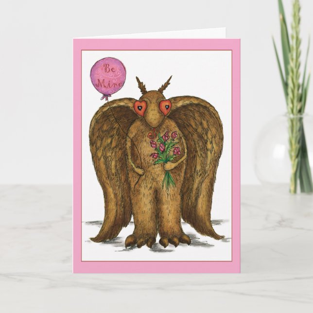 Jag har bara Ögon till dig Mothman Valentine Helgkort (Framsida)