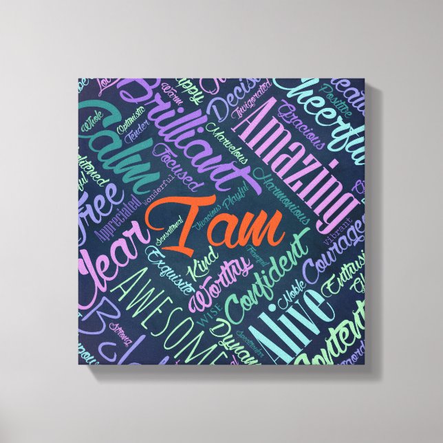 Jag har bekräftat Ord Cloud Art Canvastryck (Framsida)