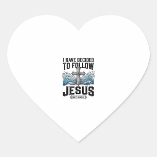 Jag har beslutat mig för att följa Jesus Vintage T Hjärtformat Klistermärke