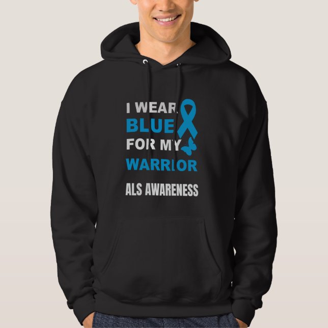 JAG HAR BLÅT FÖR MIN KRIGAR ALS-MEDVETENHET HOODIE (Framsida)
