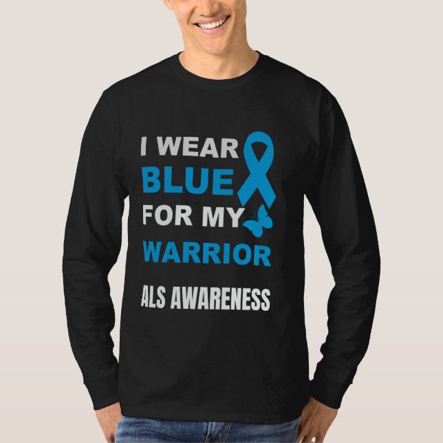 JAG HAR BLÅT FÖR MIN KRIGAR ALS-MEDVETENHET T SHIRT (Framsida)