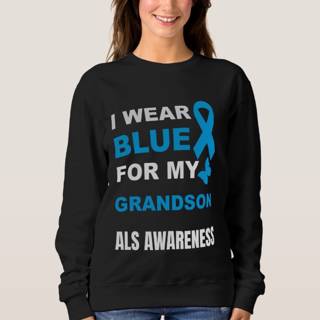 JAG HAR BLÅT FÖR MIN SONSON ALS MEDVETENHET T SHIRT (Framsida)