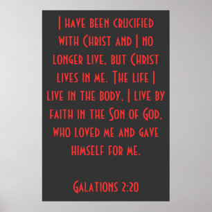 Jag har blivit korsfäst med Kristus Galatians 2:20 Poster