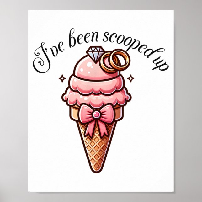 Jag har blivit upplockad Bröllopsdusch Med Coquett Poster (Framsidan)