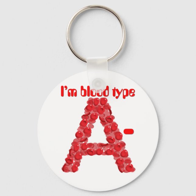 Jag har blodgrupp A negativ Nyckelring (Framsida)