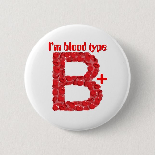 Jag har blodgrupp B positiv Knapp (Framsida)