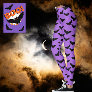 Jag har Borta Batty Lila Dimma Black Fladdermus Le Leggings