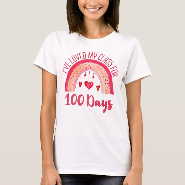 Jag har bott i min klass i 100 dagars Regnbågslära T Shirt (Framsida)