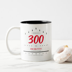 "Jag har bowlat 300" Datum Bowling Ball Namn Två-Tonad Mugg