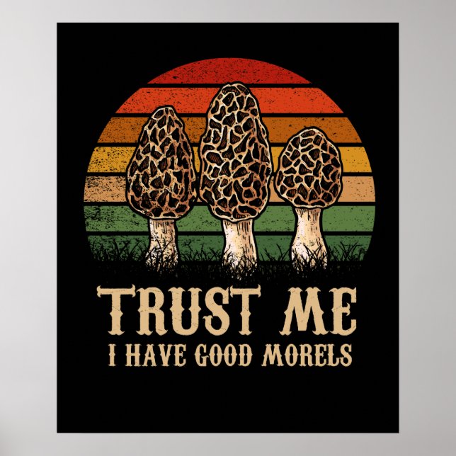 Jag har Bra Morels Morel Mushroom Foragin Poster (Framsidan)