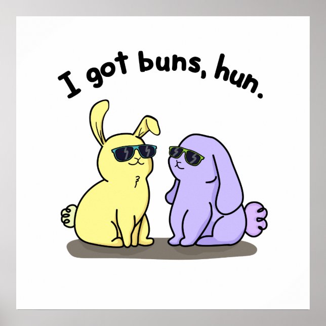 Jag Har Buns Hun Funny Bunny Rabbit Pun Poster (Framsidan)