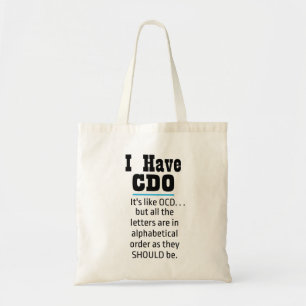Jag har CDO Black Funny OCD Humor Tygkasse