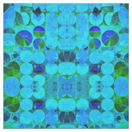 Jag har Circle Blues ~ Abstrakt Fabric Tyg