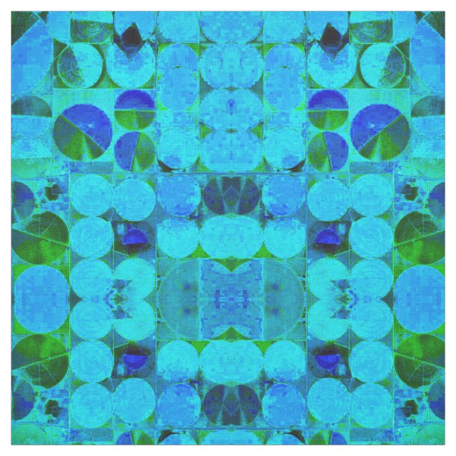 Jag har Circle Blues ~ Abstrakt Fabric Tyg (Provkarta)