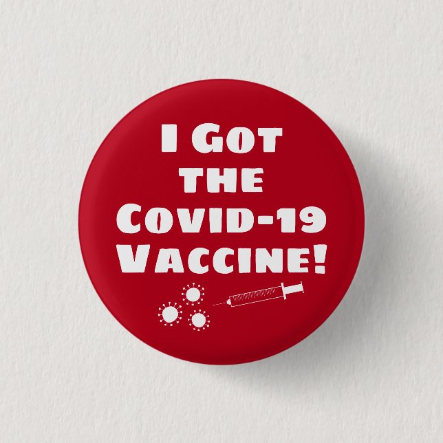 Jag Har Covid-19-vaccinet Quirky Simple Red Knapp (Framsida)