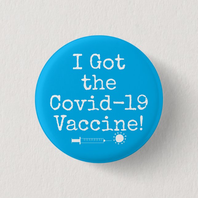Jag Har Covid-19-vaccinet Simple Bright Himlar Blu Knapp (Framsida)