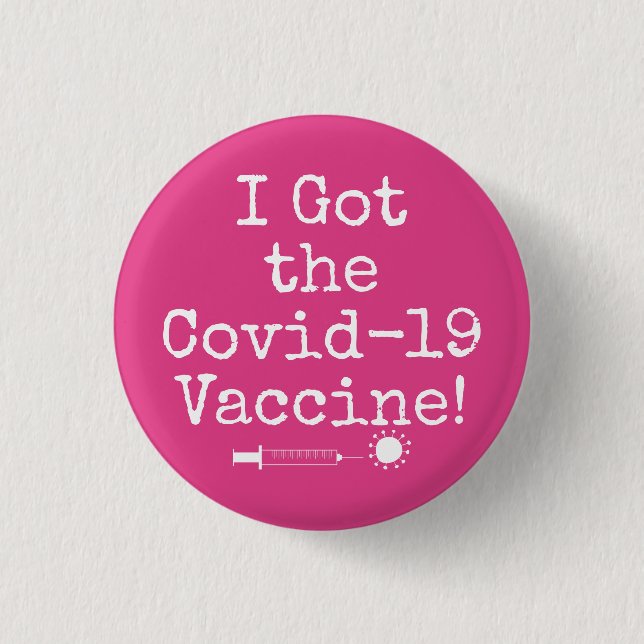 Jag Har Covid-19-vaccinet Simple Bright Rosa Knapp (Framsida)