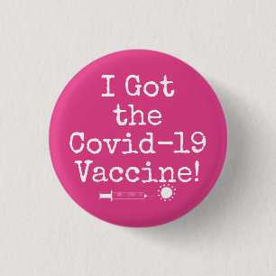 Jag Har Covid-19-vaccinet Simple Bright Rosa Knapp