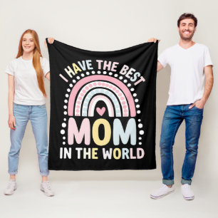 Jag Har Den Bästa Mamma I Världen Boho Regnbåge Fleecefilt