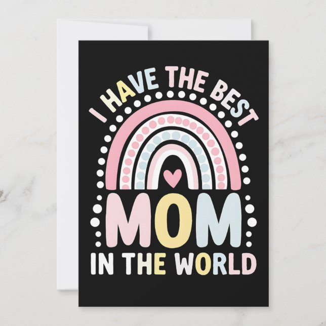 Jag Har Den Bästa Mamma I Världen Boho Regnbåge Inbjudningar (Framsida)