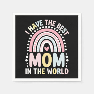 Jag Har Den Bästa Mamma I Världen Boho Regnbåge Pappersservett