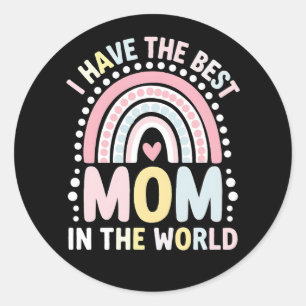 Jag Har Den Bästa Mamma I Världen Boho Regnbåge Runt Klistermärke