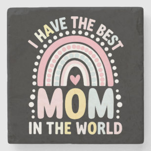 Jag Har Den Bästa Mamma I Världen Boho Regnbåge Stenunderlägg