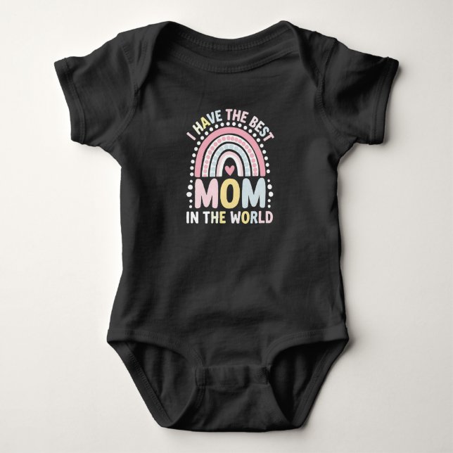 Jag Har Den Bästa Mamma I Världen Boho Regnbåge T Shirt (Framsida)