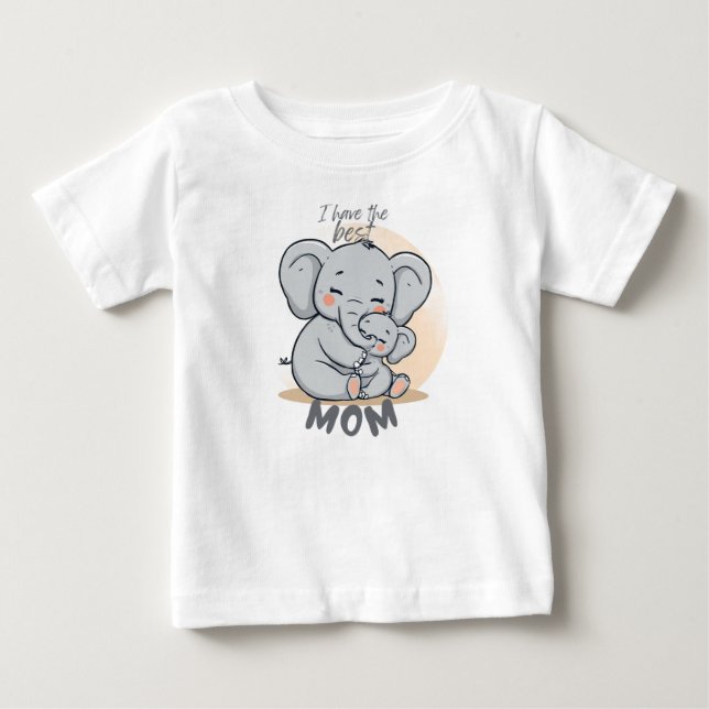 Jag har den bästa MAMMA – Söt Elefant T-Shirt (Framsida)