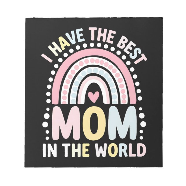 Jag Har Den Bästa Mamman I Världen Boho Regnbåge Anteckningsblock (Framsida)