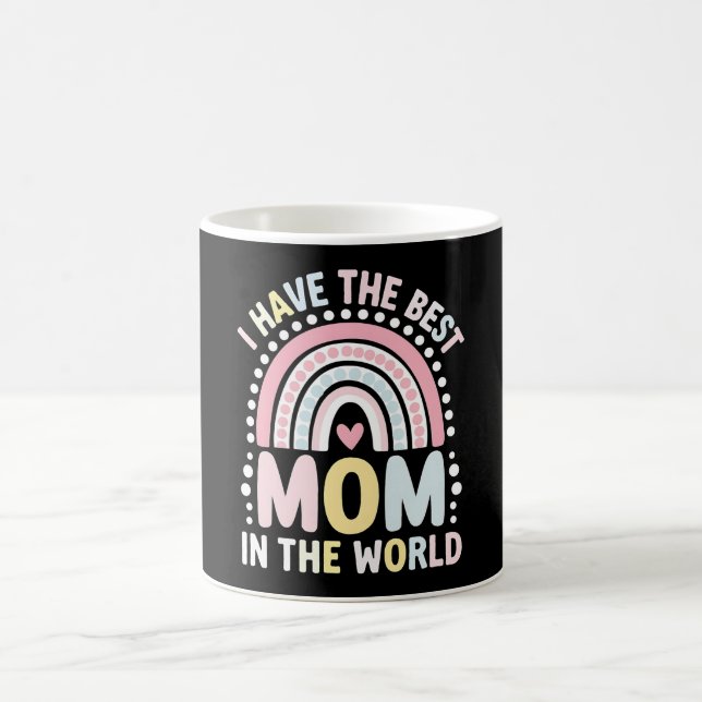 Jag Har Den Bästa Mamman I Världen Boho Regnbåge Kaffemugg (Center)