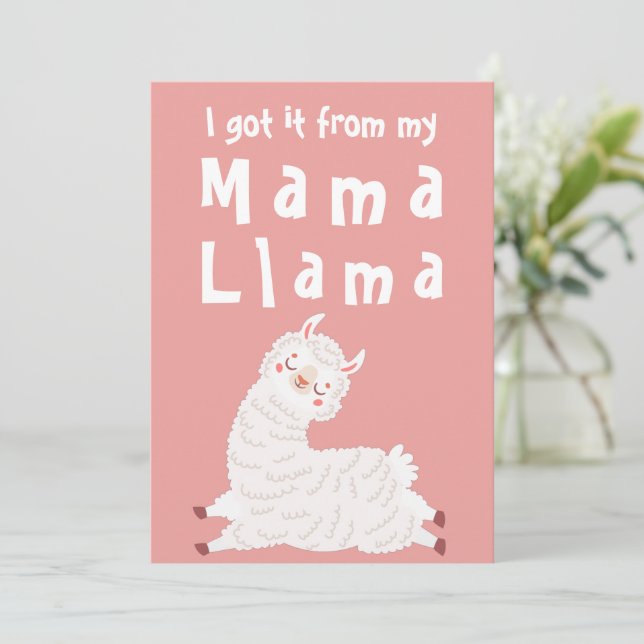 Jag Har den från mitt Mamma Llama Mors dag Card Julkort (Stående Fram)