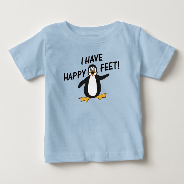 Jag har den gulliga pingvinet för lycklig fot t shirt (Framsida)