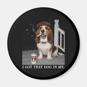 Jag Har Den Hunden I Mig, Rolig Basset Hound Meme- Magnet