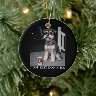 Jag Har Den Hunden I Mig, Rolig Miniature Schnauze Julgransprydnad Keramik
