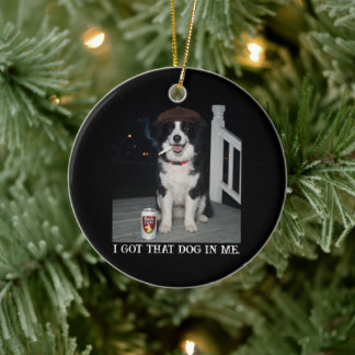 Jag Har Den Hunden I Mig, Roligt Border Collie Mem Julgransprydnad Keramik