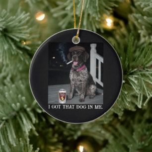 Jag Har Den Hunden I Mig, Tysk Korthårig Pointer Julgransprydnad Keramik