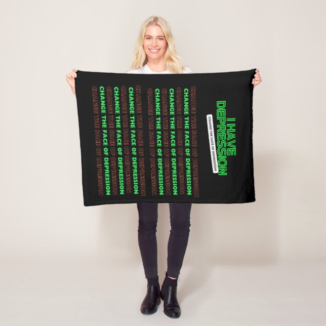 Jag har Depression_Ändra Ansikte i depression Fleecefilt (På plats)