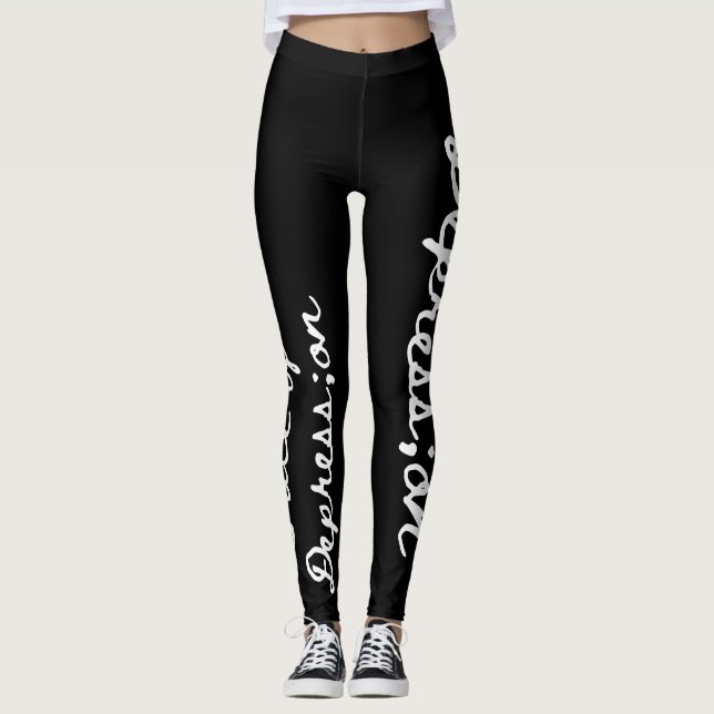 Jag har Depression_Change Ansikte of Depression Leggings (Framsida)